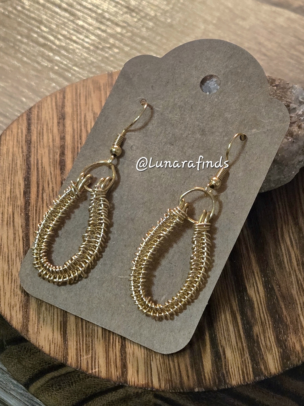 Handmade Gold Wire Loop Drop Earrings